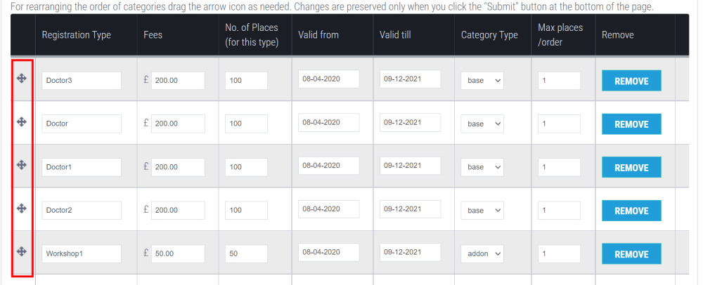 Reordering your course categories